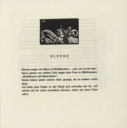 Rider and Child (Reiterin und Kind) (headpiece, folio 17) from Klänge (Sounds) by Wassily Kandinsky, illustrated book, 1913