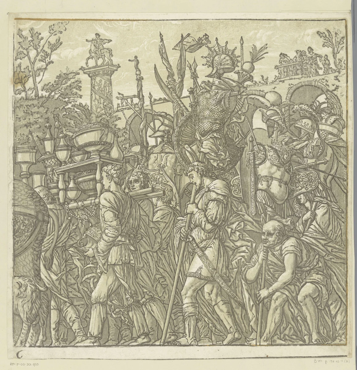 Triomftocht van Julius Caesar by Andrea Andreani, print, 1599