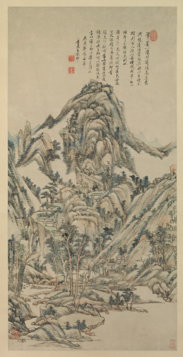 Landscape for Zhanting by Wang Yuanqi, painting, 1710