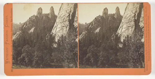 Cathedral Spires, Yosemite, from the series "Watkins' Pacific Coast" by Carleton Watkins, photograph, 1861-1876