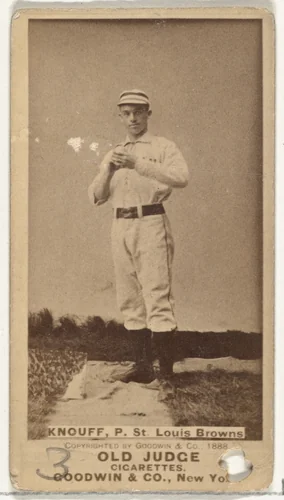 Edward Augustine "Ed" Knouff, Pitcher, St. Louis Browns, from the Old Judge series (N172) for Old Judge Cigarettes by Goodwin & Company, photograph, 1888