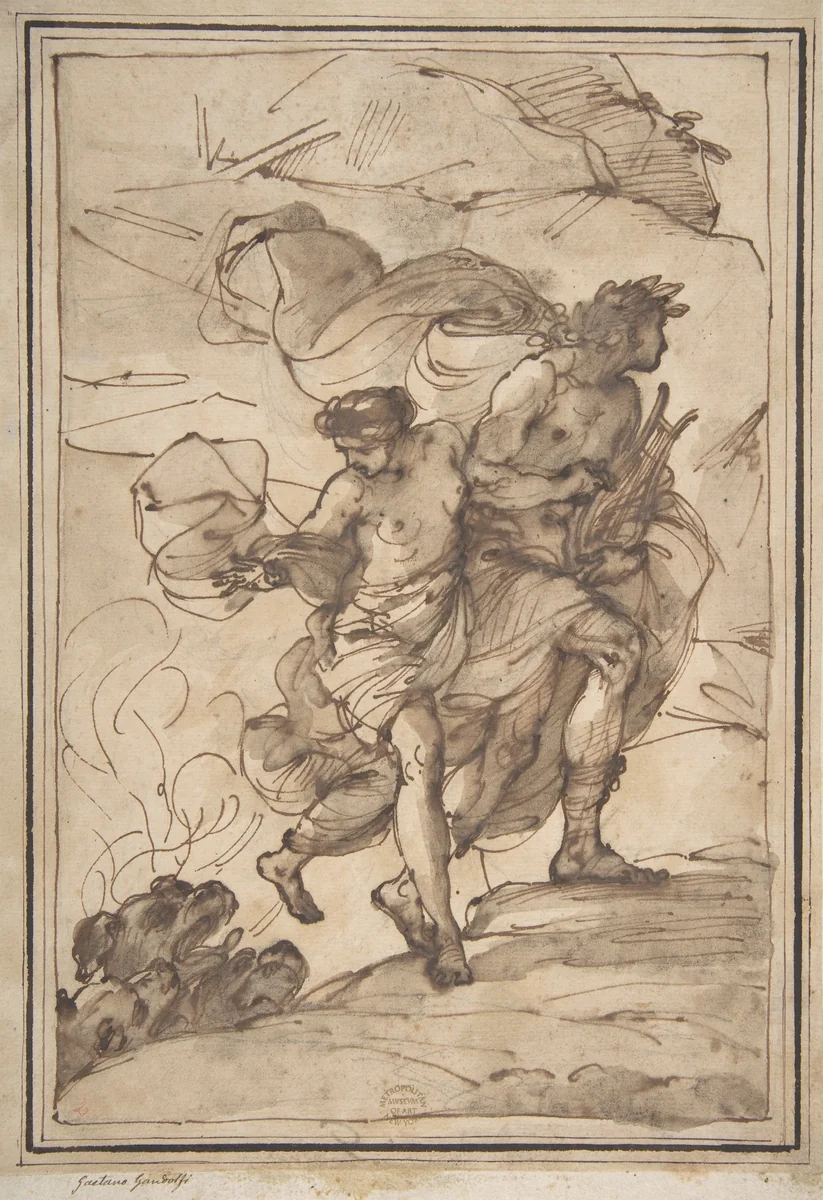 Orpheus and Eurydice by Filippo Pedrini, drawing, 1763-1856