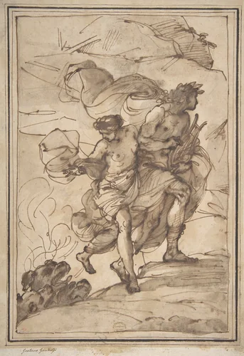 Orpheus and Eurydice by Filippo Pedrini, drawing, 1763-1856