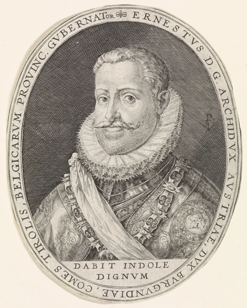 Portret van Ernst, aartshertog van Oostenrijk by Unknown, print, 1574-1637