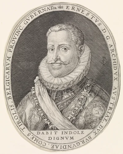 Portret van Ernst, aartshertog van Oostenrijk by Unknown, print, 1574-1637