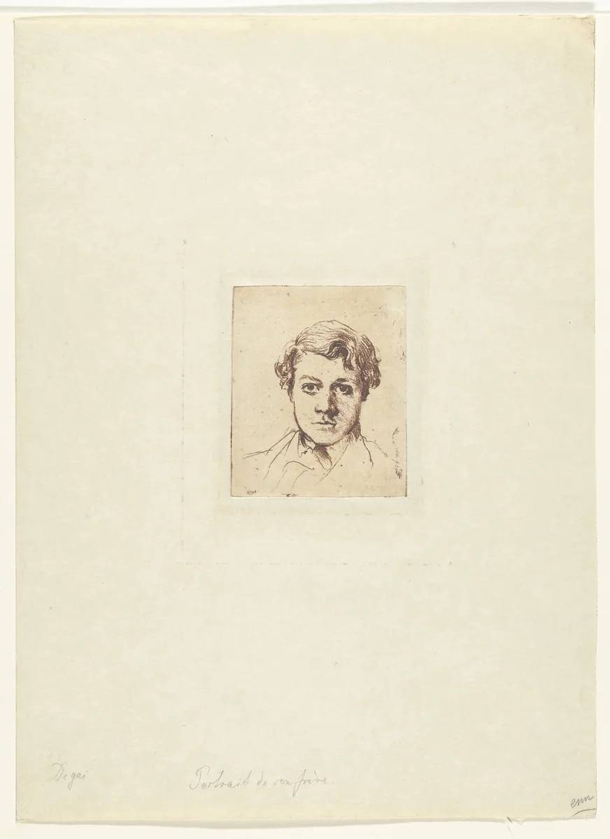 Portret van de broer van de kunstenaar René Degas by Edgar Degas, print, 1861-1862