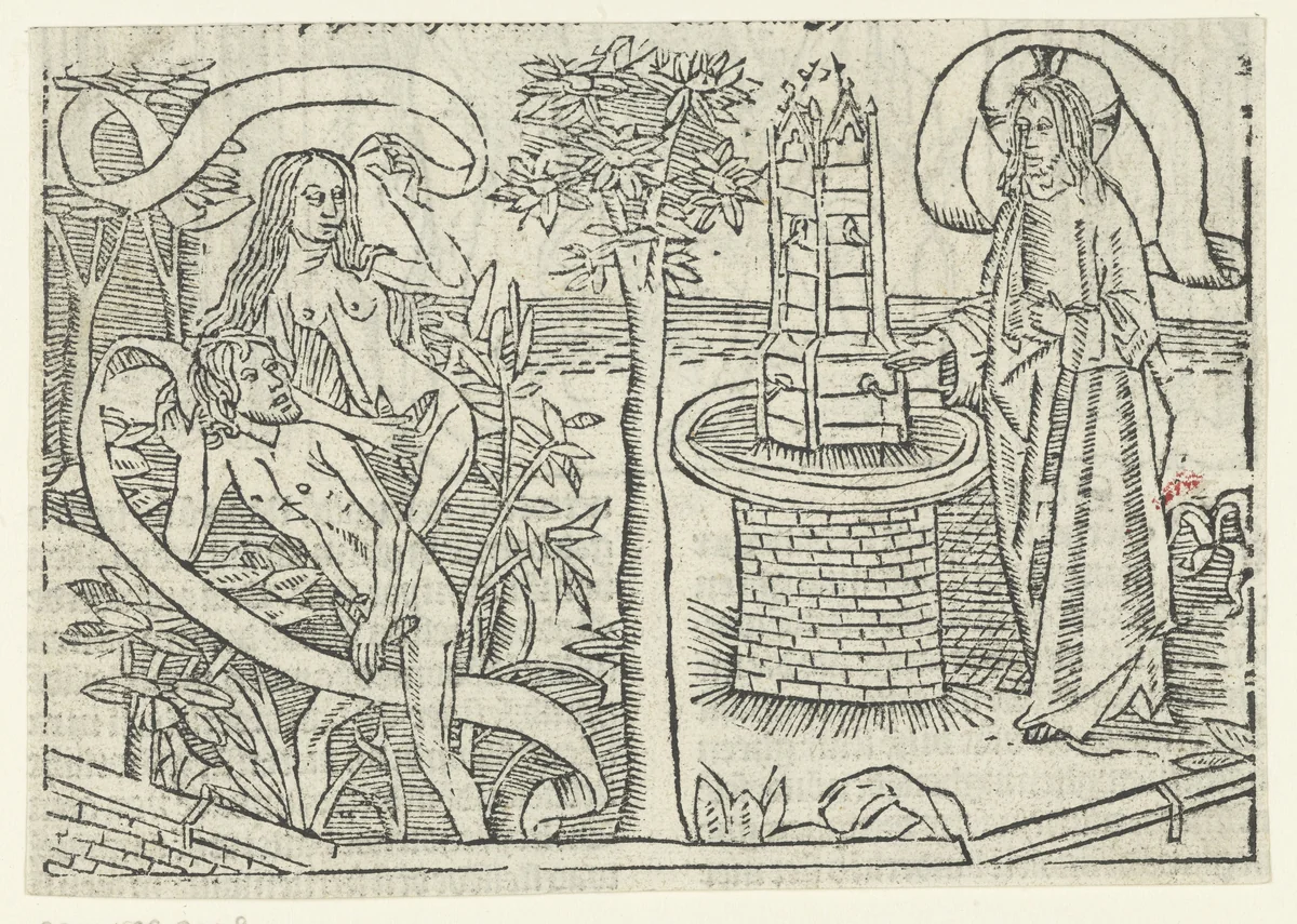 Expulsion from Paradise by Unknown, print, 1480-1500