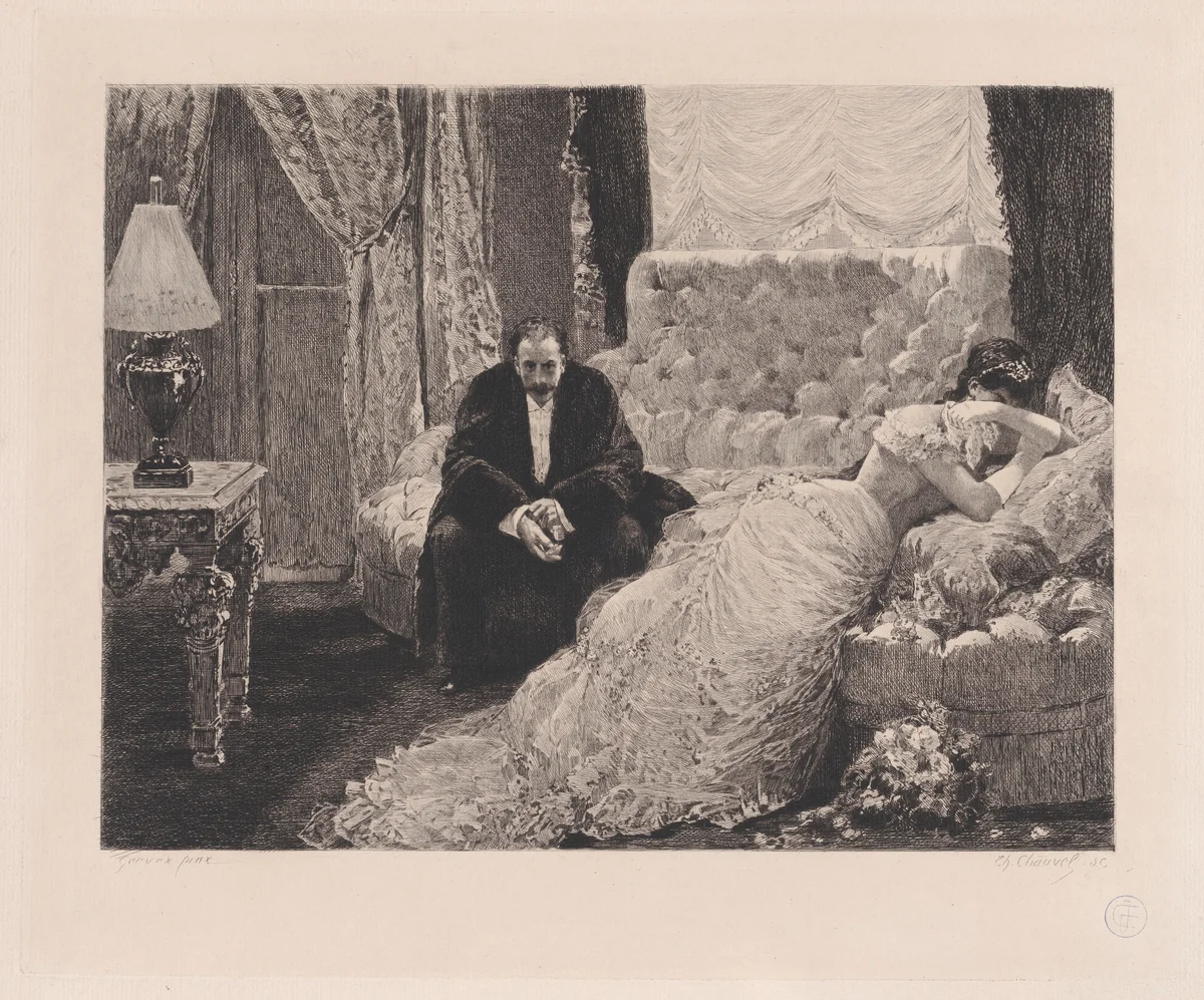 Return from the Ball by Théophile Chauvel, print, 1879