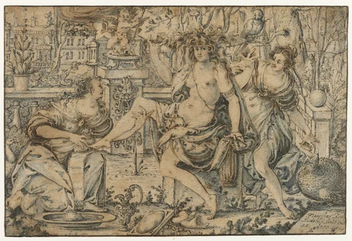 Allegorie op de IJdelheid by Franz Aspruck, drawing, 1606
