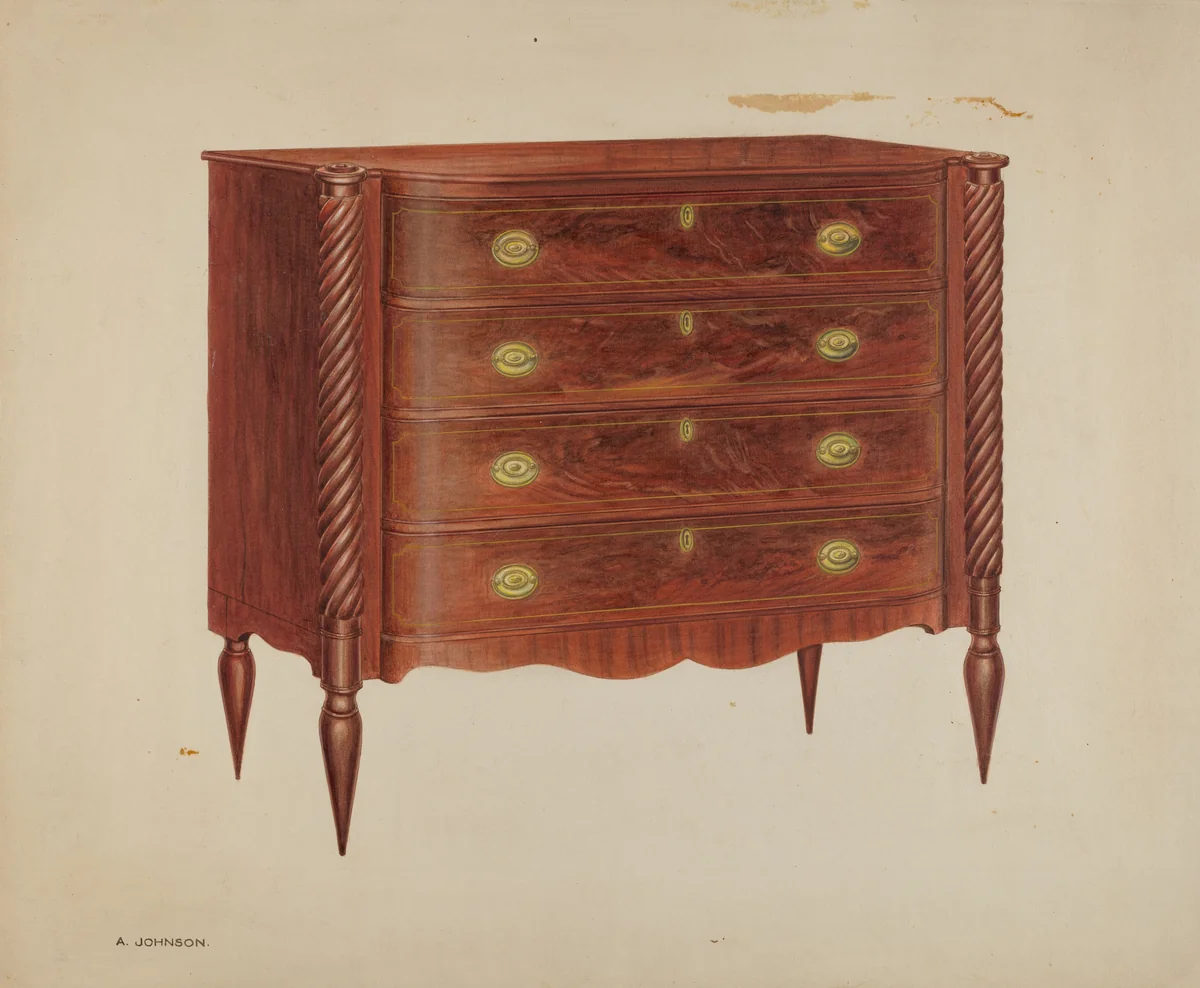 Chest of Drawers by Arthur Johnson, index of american design, 1938
