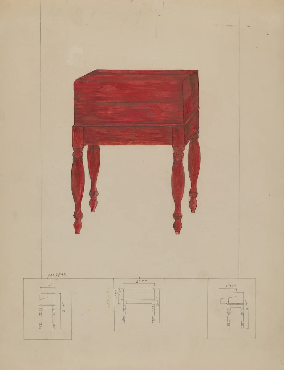 Writing Desk and Table by Henry Meyers, index of american design, 1935-1942