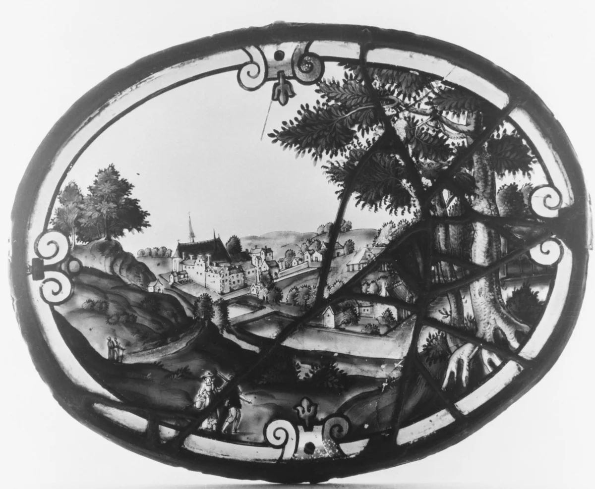 Landscape with view of the Monastery of Zevenburren near Louvain (one of three) by Collaert, other, 1600-1615