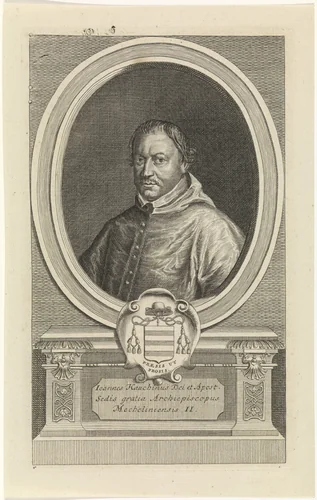 Portret van Johannes Hauchinus by Jan Baptist Jongelinx, print, 1710-1725