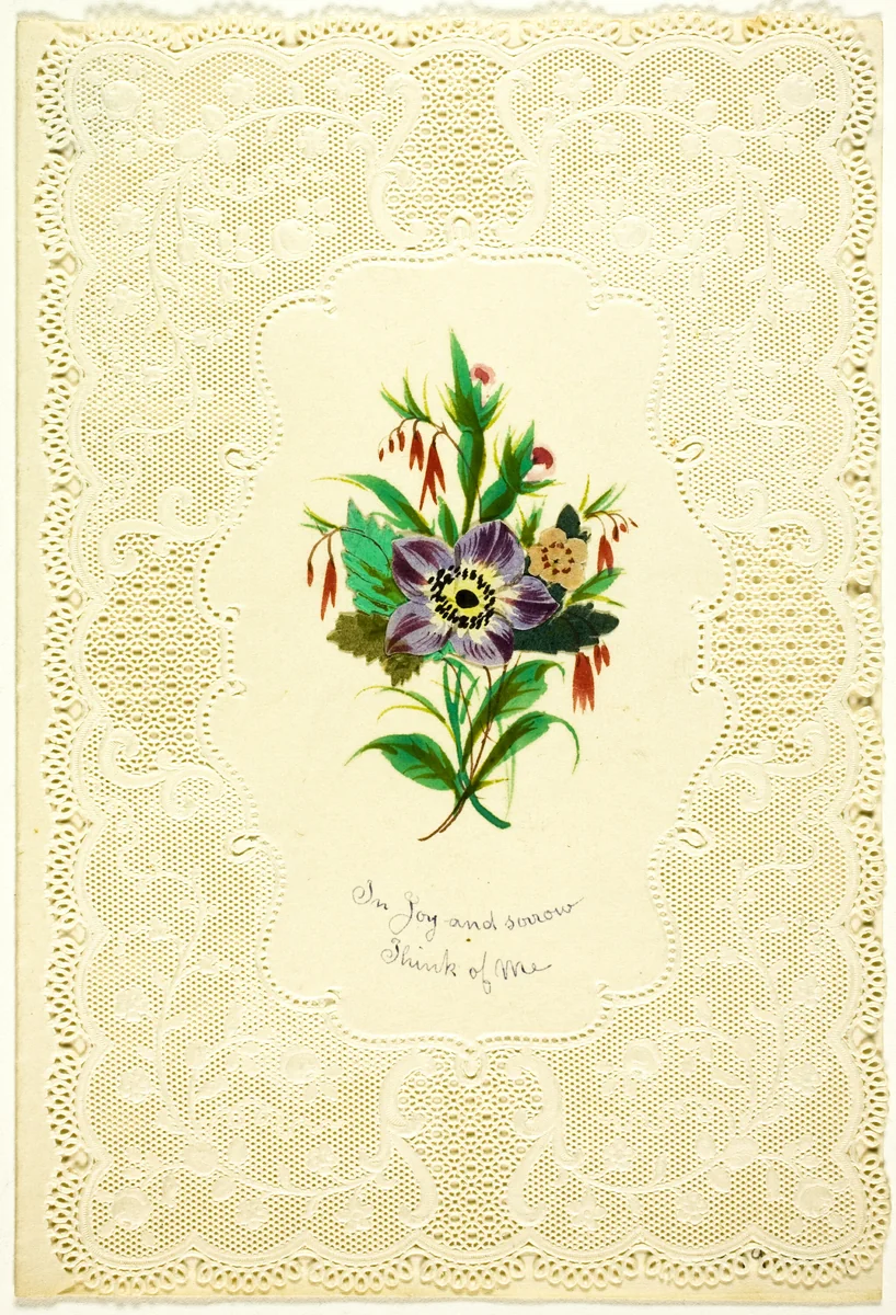 In Joy and Sorrow Think of Me (valentine) by Unknown Artist, other, 1835-1845