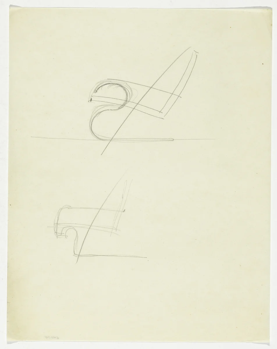 Lounge Chair with Arms (Two elevation sketches) by Ludwig Mies van der Rohe, mies van der rohe archive, 1926