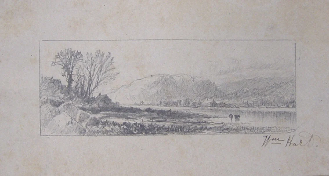 Landscape sketch by James M. Hart, artwork, 1828-1901
