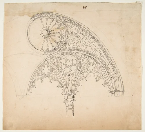 Drawing After an Architectural Fragment by anonymous, drawing, 1800-1899