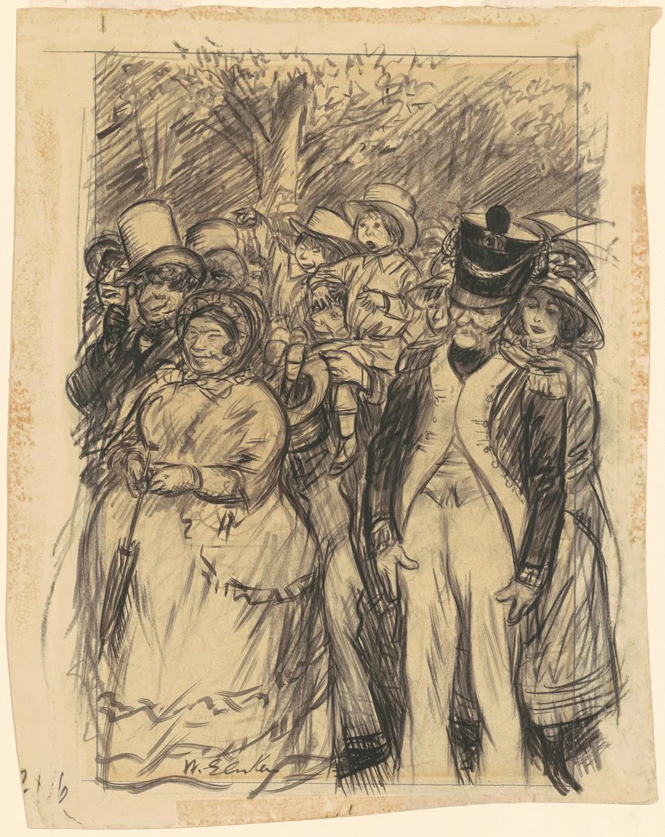Papa, Carry Me—Take Me Up in Your Arms by William Glackens, drawing, 1899-1909
