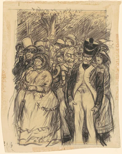 Papa, Carry Me—Take Me Up in Your Arms by William Glackens, drawing, 1899-1909