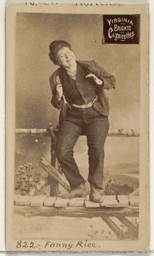 Card 822, Fanny Rice, from the Actors and Actresses series (N45, Type 2) for Virginia Brights Cigarettes by Allen & Ginter, photograph, 1885-1891