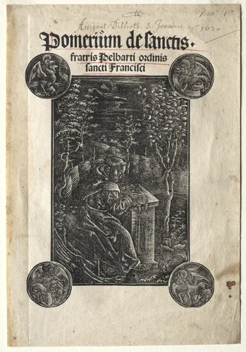 Pelbart of Temesvar Studying in a Garden by Johann Otmar, print, 1620