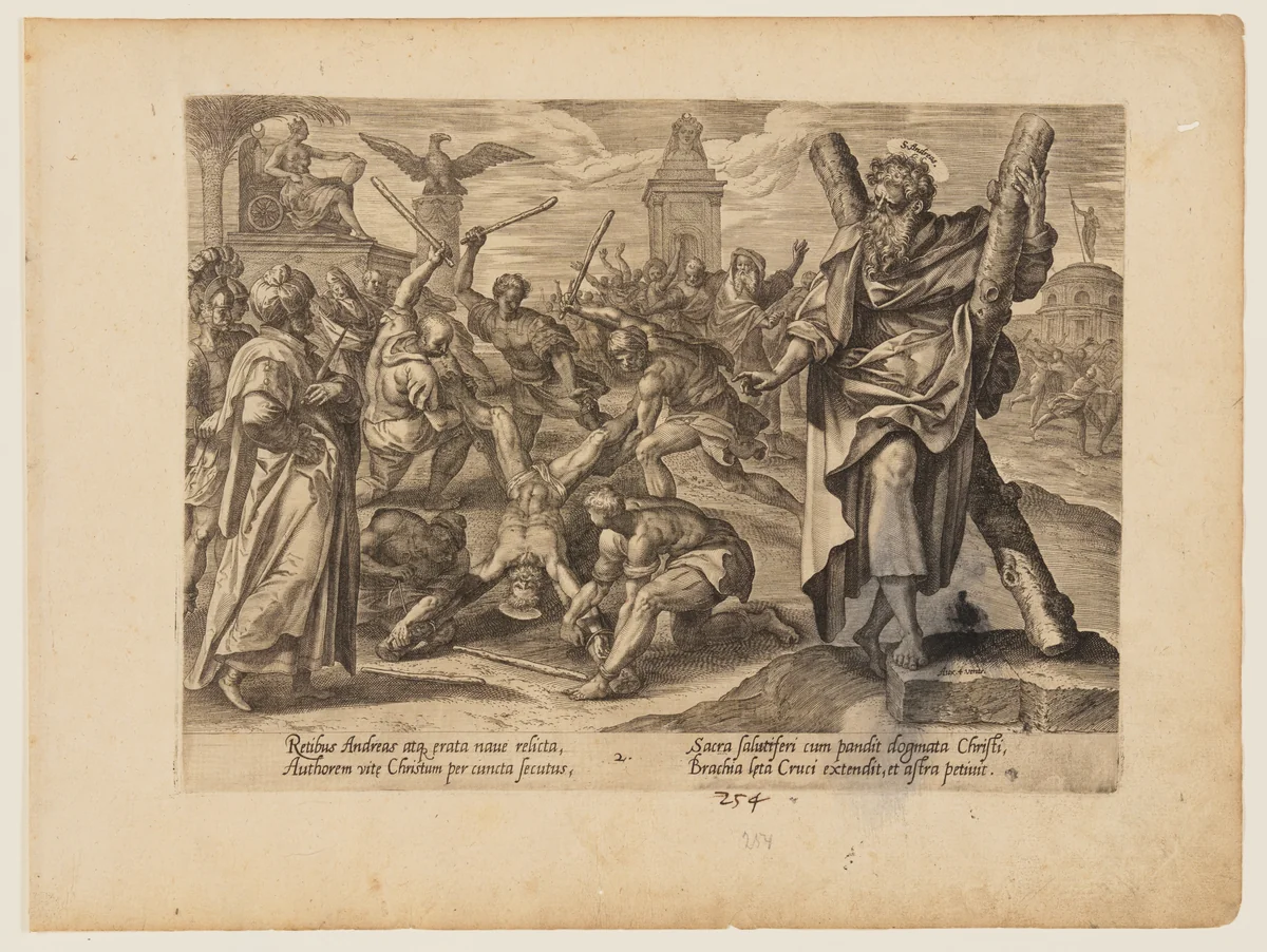 The Martyrdom of St Andrew, from The Martyrdom of Christ and the Apostles by Hendrick Goltzius, print, 1573-1583