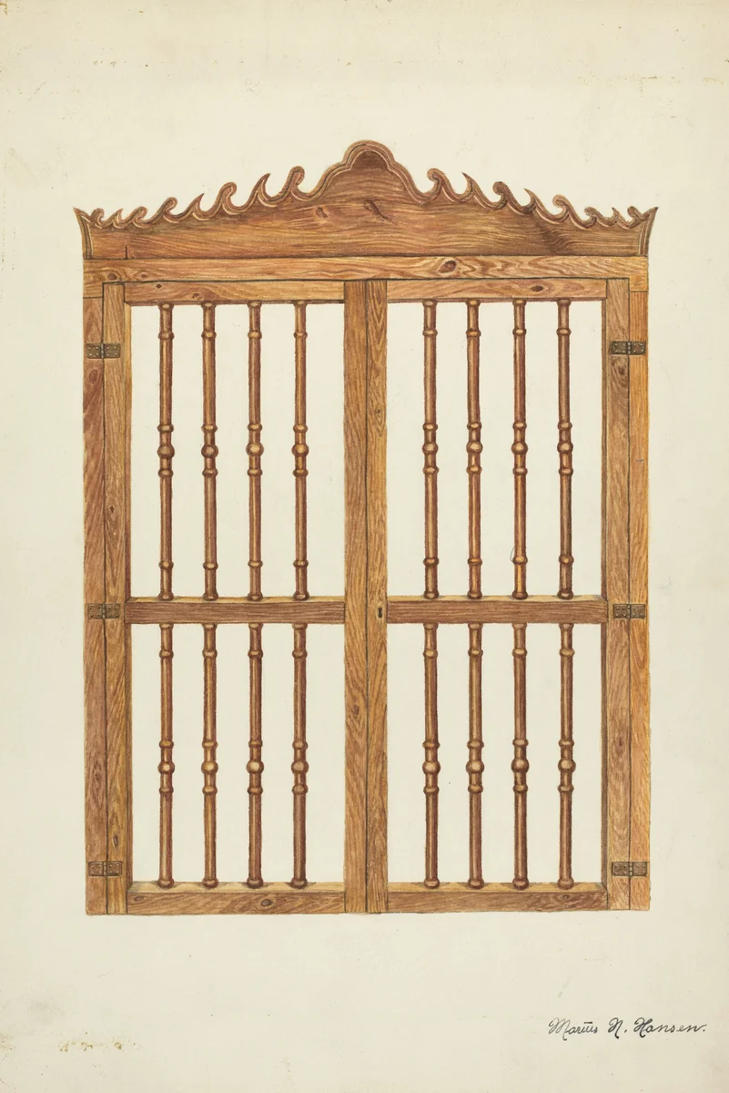 Grille Doors of Wood by Marius Hansen, index of american design, 1937
