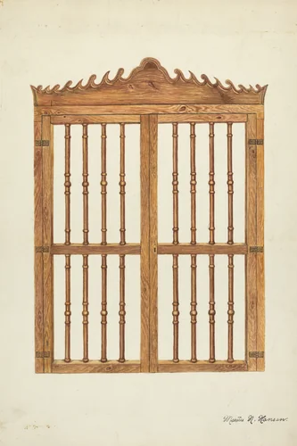 Grille Doors of Wood by Marius Hansen, index of american design, 1937