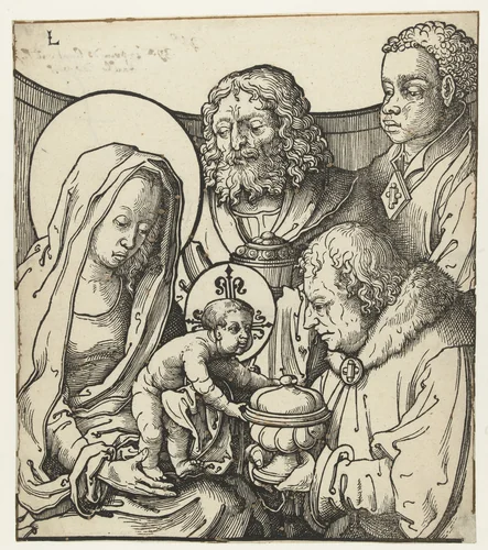 De aanbidding der koningen by anonymous, print, 1513-1583