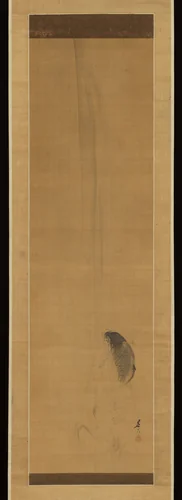 Carp Ascending Waterfall by Shibata Zeshin (柴田是真), painting, 1807-1891