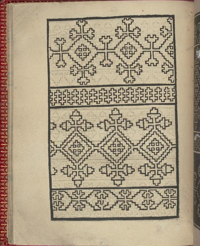 Ce est ung tractat de la noble art de leguille ascavoir ouvraiges de spaigne... page 20 (verso) by Willem Vosterman, book, 1527-1540