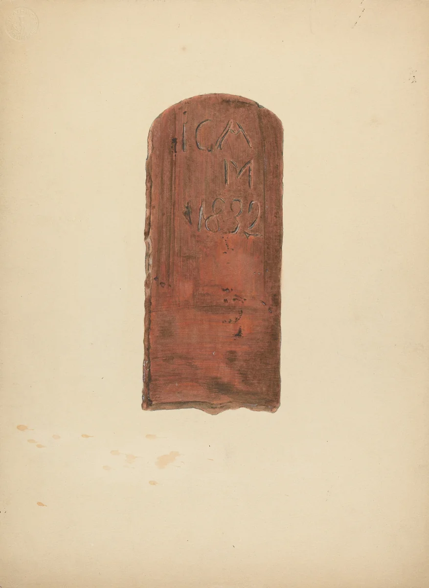 Zoar Pottery Roof Tile by Ralph Russell, index of american design, 1941