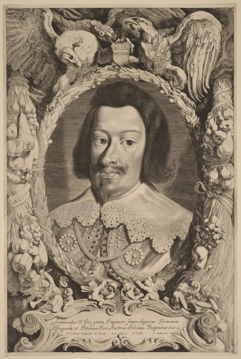 Emperor Ferdinand III by Jonas Suyderhoff; Pieter Claesz Soutman, print, 1650