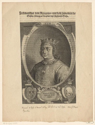 Portret van Ferdinand I, Koning van Napels by Lucas Kilian, print, 1589-1624