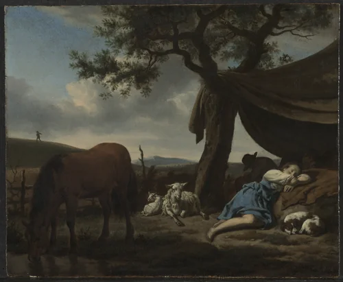 Sleeping Shepherds by Adriaen van de Velde, painting, 1663