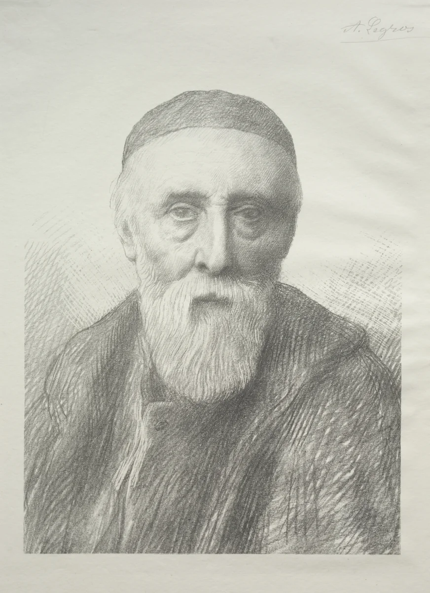 Portrait of George Frederic Watts (2nd Plate) by Alphonse Legros, print, 1857-1911