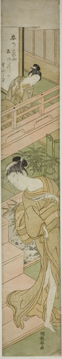 Attracting her attention by Isoda Koryusai, print, 1766-1776