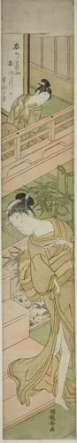 Attracting her attention by Isoda Koryusai, print, 1766-1776
