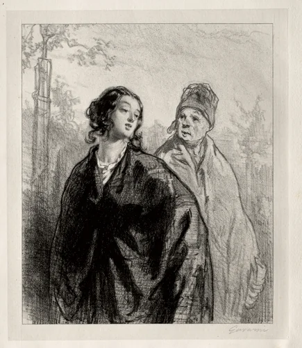 La Fille et la mère by Paul Gavarni, print, 1824-1866