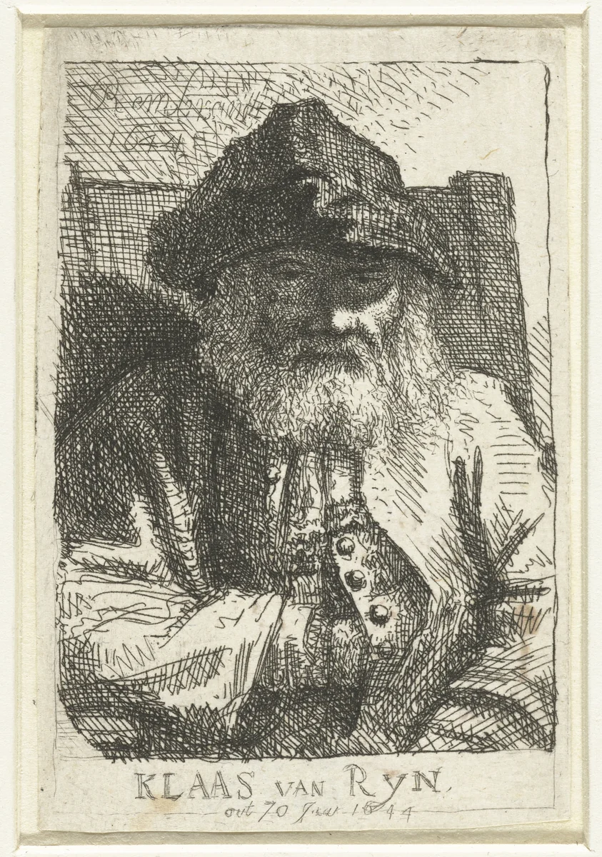 Portret van Klaas van Rijn by anonymous, print, 1644-1700