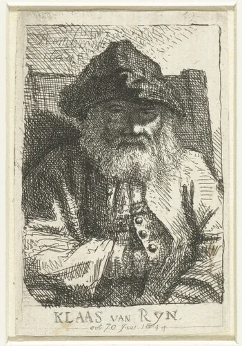Portret van Klaas van Rijn by anonymous, print, 1644-1700