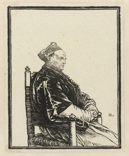 Portret van een zittende geestelijke by anonymous, print, 1625-1674