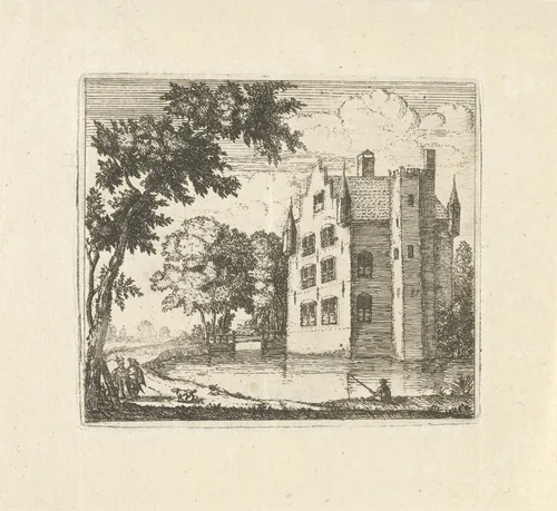 Gezicht op een kasteel by Simon Klapmuts, print, 1744-1780
