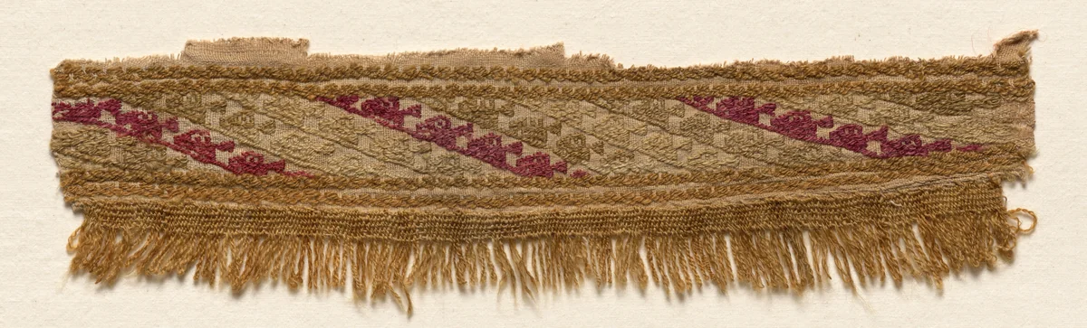 Three Border Fragments by Unknown, textile, 1100-1400