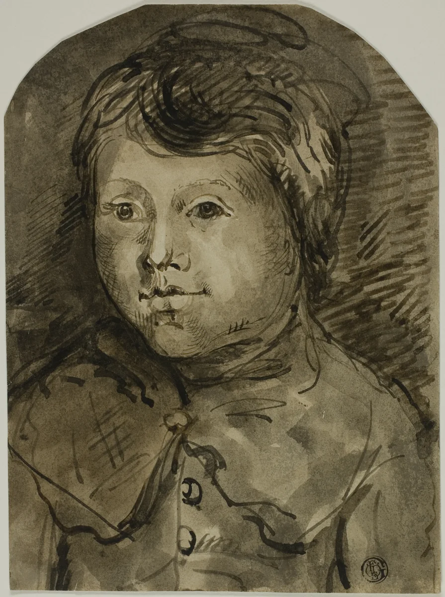 Bust of Child by Unknown Artist, drawing, 1800-1899