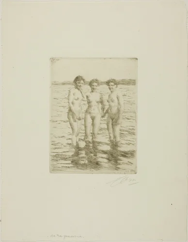 The Three Graces by Anders Zorn, print, 1910