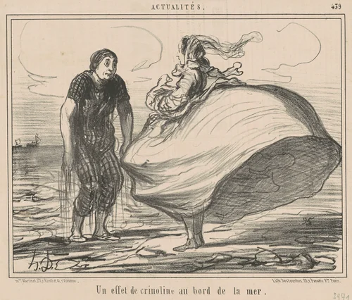 Un effet de crinoline au bord de la mer by Honoré Daumier, print, 1857