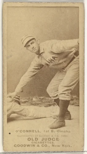 Patrick H. "Pat" O'Connell, 1st Base, Omaha Omahogs/ Lambs, from the Old Judge series (N172) for Old Judge Cigarettes by Goodwin & Company, photograph, 1888