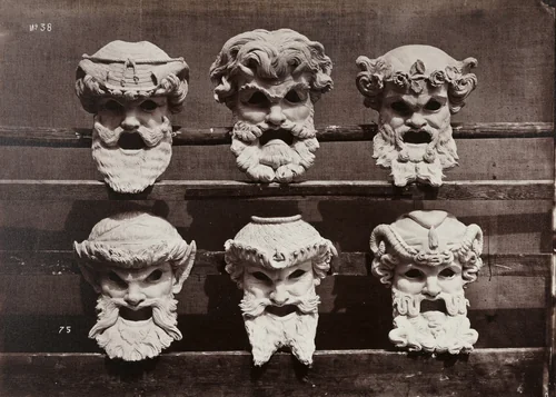 Masks from the Control Room (Masques du vestibule de contrôle) by Louis-Emile Durandelle, photograph, 1865-1872