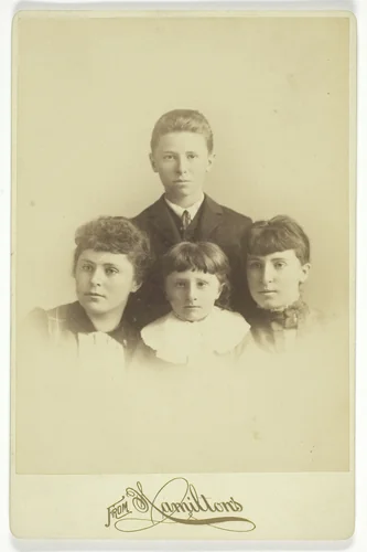 Untitled (Portrait of Four Children) by Artist Unknown, photograph, 1850-1899